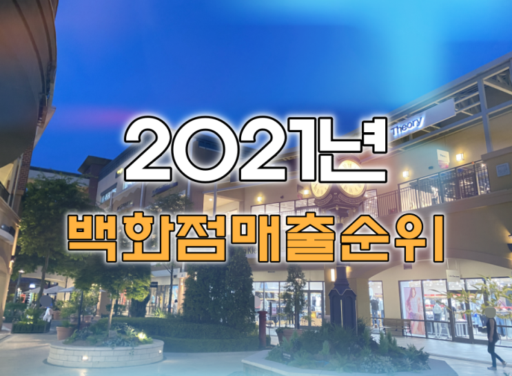 2021 백화점 매출 순위 (전년 대비 신장률 포함)