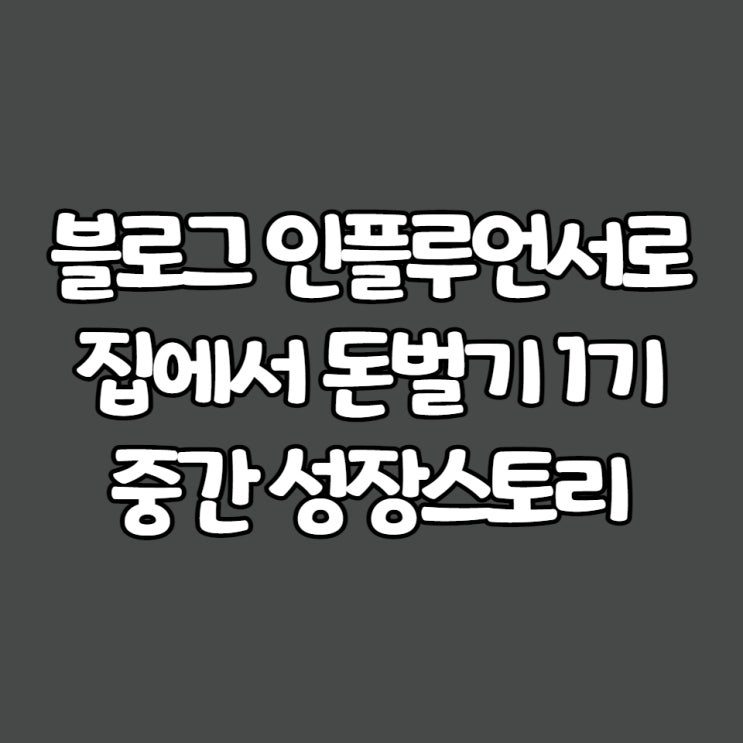  블로그 인플루언서로 집에서 돈벌기 1기,중간 성장스토리