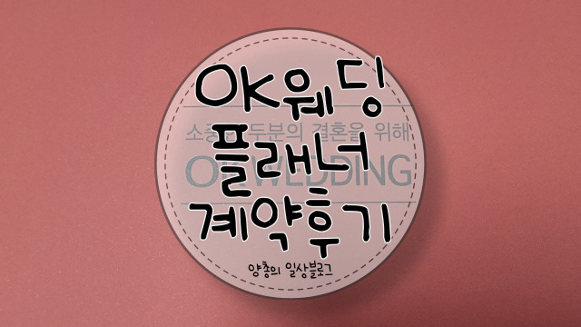  결혼 준비) #1 웨딩플래너 계약 후기(with. ok 웨딩 솔직 후기/대가 X)