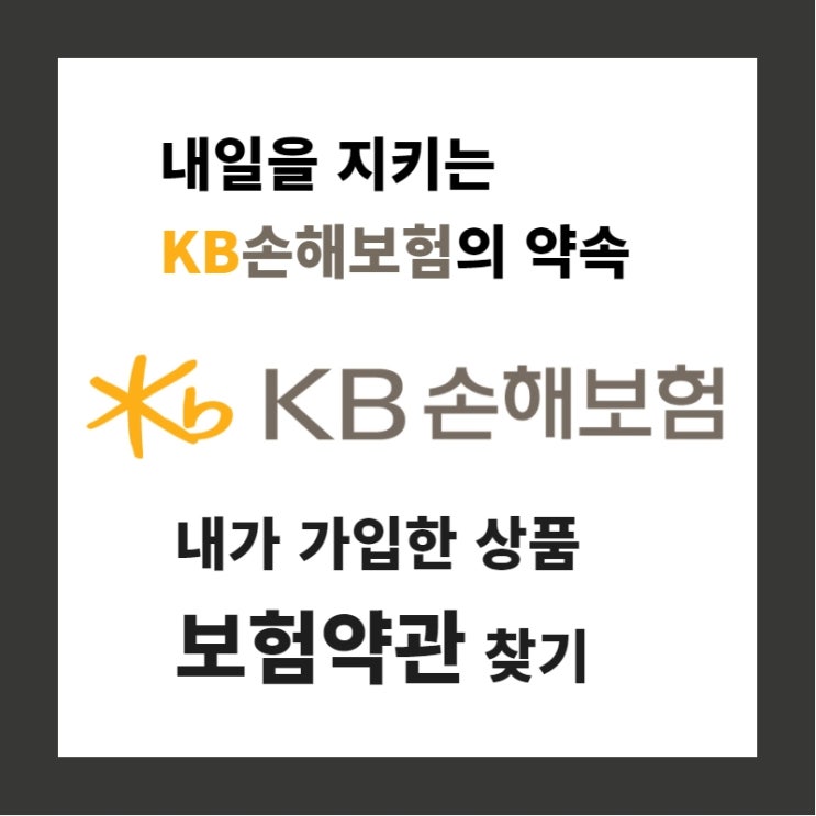  내가 가입한 KB손해보험 약관 찾는 방법