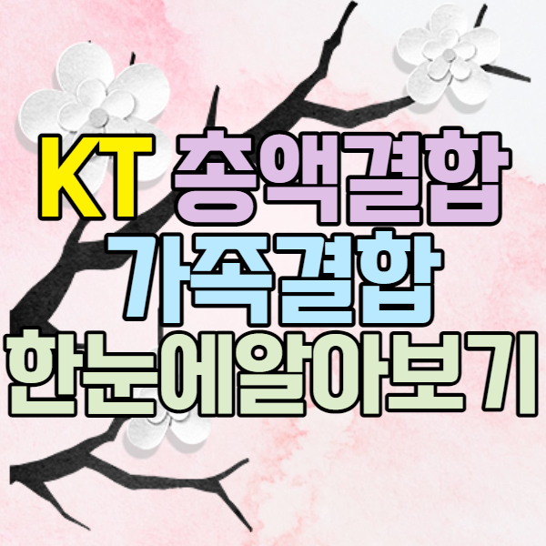 KT 총액결합 가족결합 쉽게 알려드릴게요