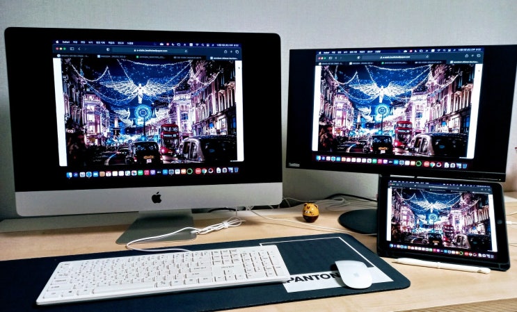  맥(Mac) 컴퓨터에 트리플 모니터 연결하기 (사이드카로 아이패드 연결)