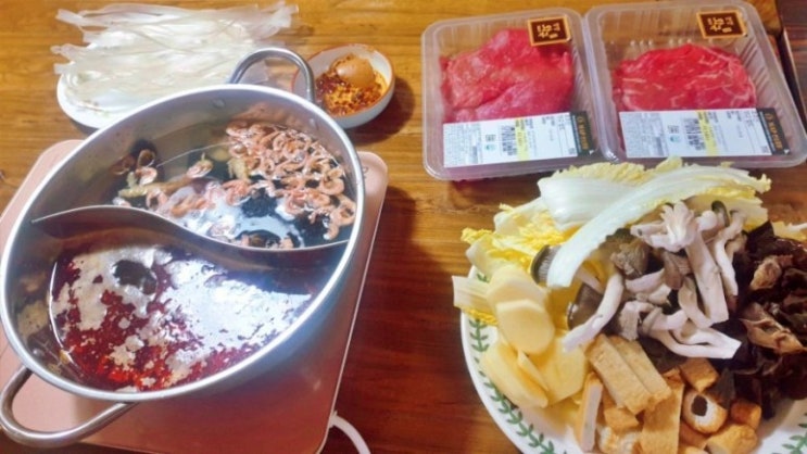  중국식 샤브샤브 훠궈 홍탕 백탕국물내는 법 소스 만드는 법