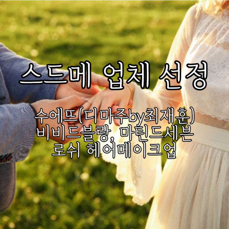  W3-4.  스드메 업체 선정 - 수에뜨(디마주, 디오뜨by최재훈) / 마틴드세븐, 비비드블랑 / 로쉬
