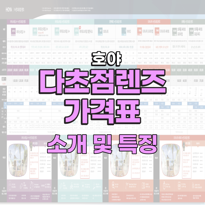 호야 누진다초점렌즈 가격표 카달로그 마이스타일 브이플러스 V+ 라이프스타일3 인디비주얼 ....