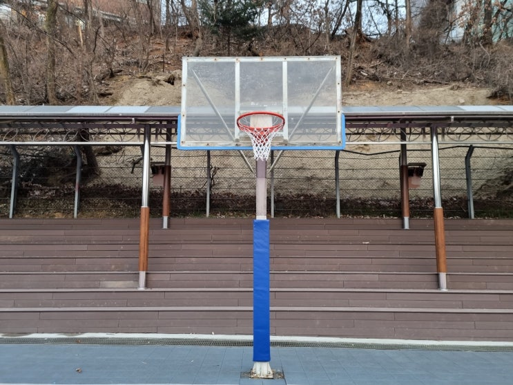  [날개스포츠] 안양근명중학교 농구림 교체, 농구대보호대 교체 작업