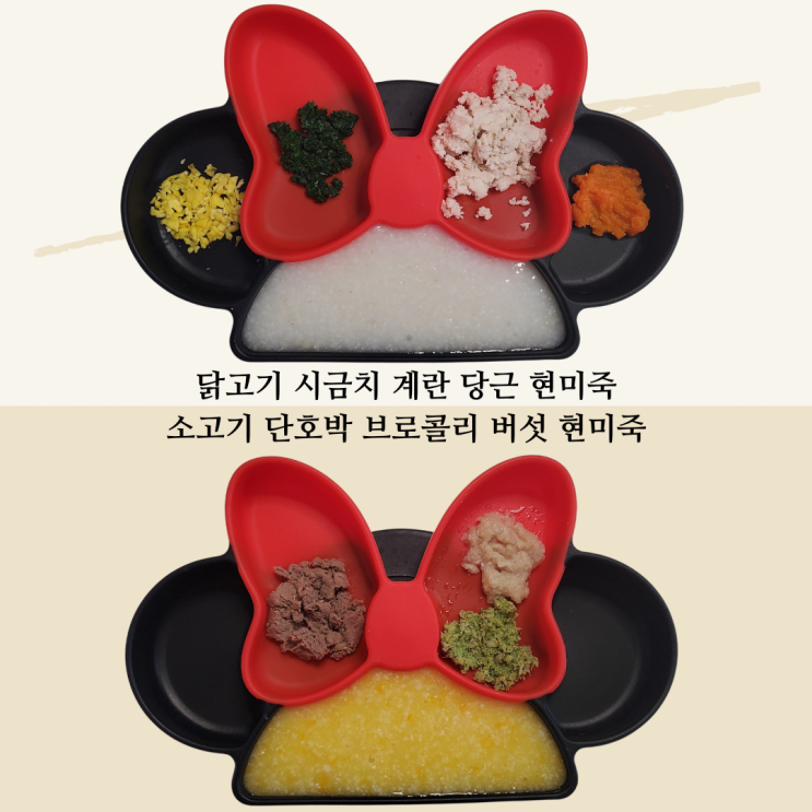  중기 시금치 이유식 닭고기시금치계란현미죽 소고기단호박브로콜리현미죽