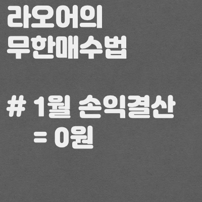  라오어의 무한매수법 1월 손익결산 및 현재상황 정리!