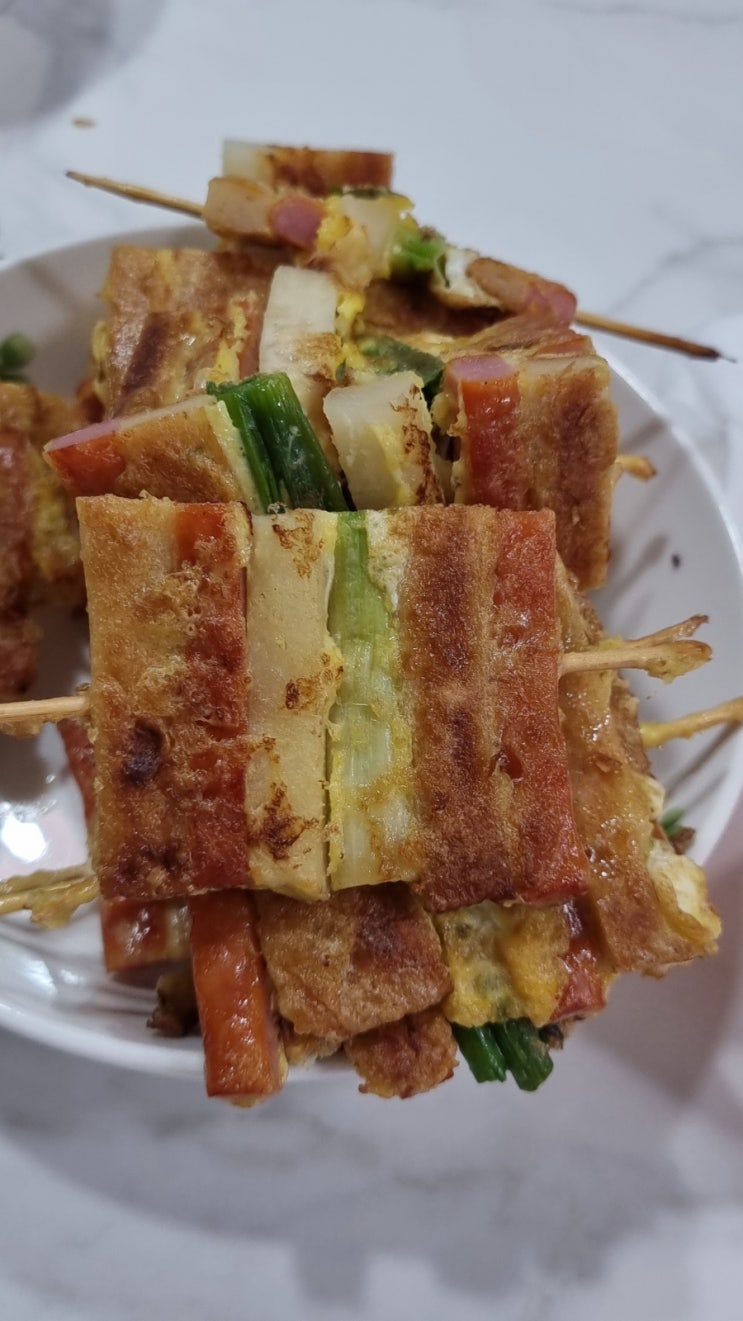 간식으로오색전 심심할때 있는재료로 냉장고털기 우리딸은 마트털기