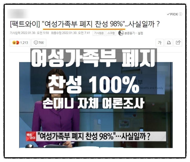여성가족부 폐지 설문조사 찬성 100% 여성가족부 폐지 설문조사 찬성 100%