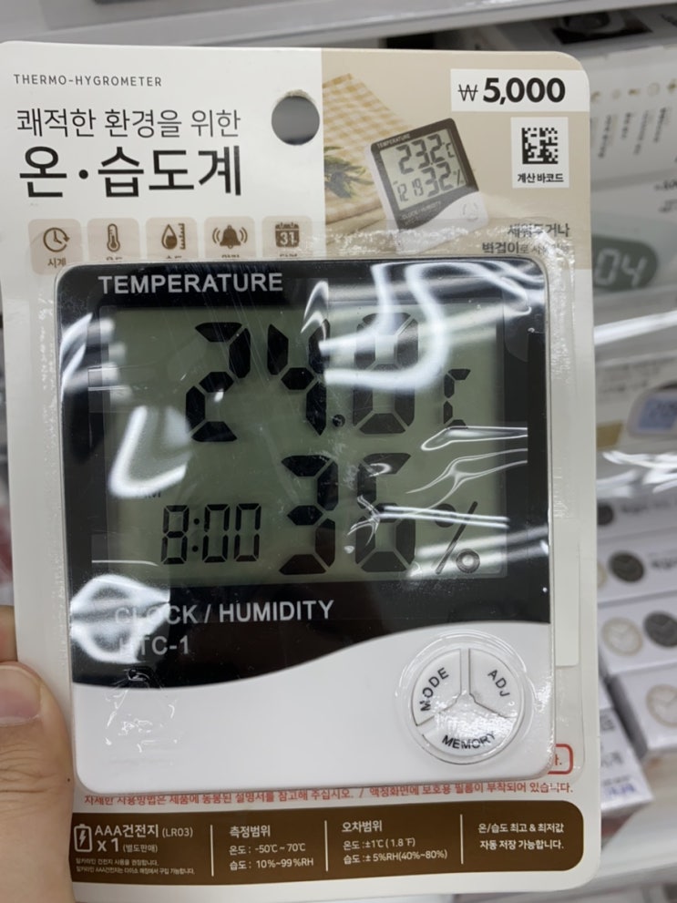  [다이소 온습도계] 율마와 남천나무, 낭만적이네요 이 온도 습도.