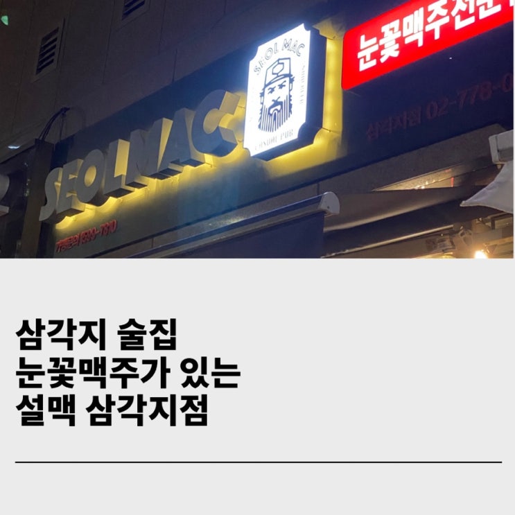  삼각지 술집 설맥 삼각지점 눈꽃맥주가 있는 곳 내돈내산 후기