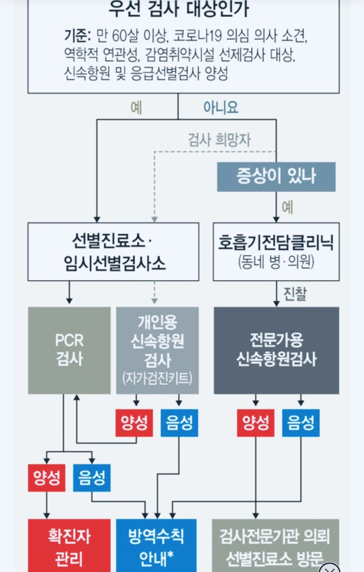 코로나 신속항원검사 정확도병원, 방역패스 기준 변경, pcr검사 유효기간 격리기준, 검사체계