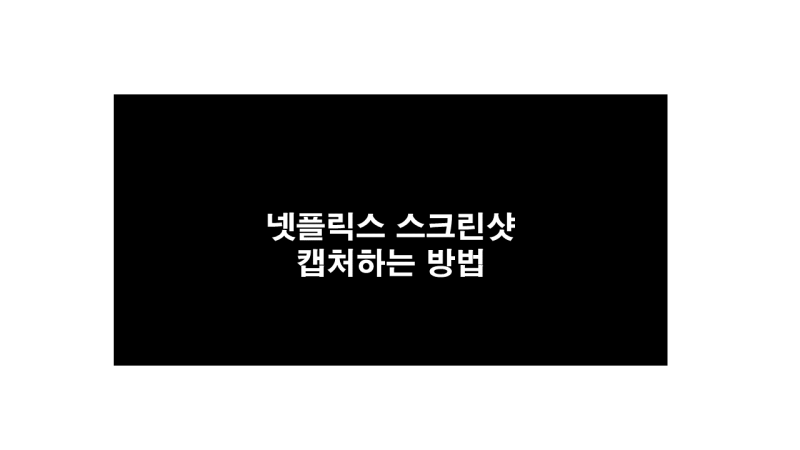 넷플릭스 화면 및 스크린샷 캡쳐하는 방법 : 네이버 블로그