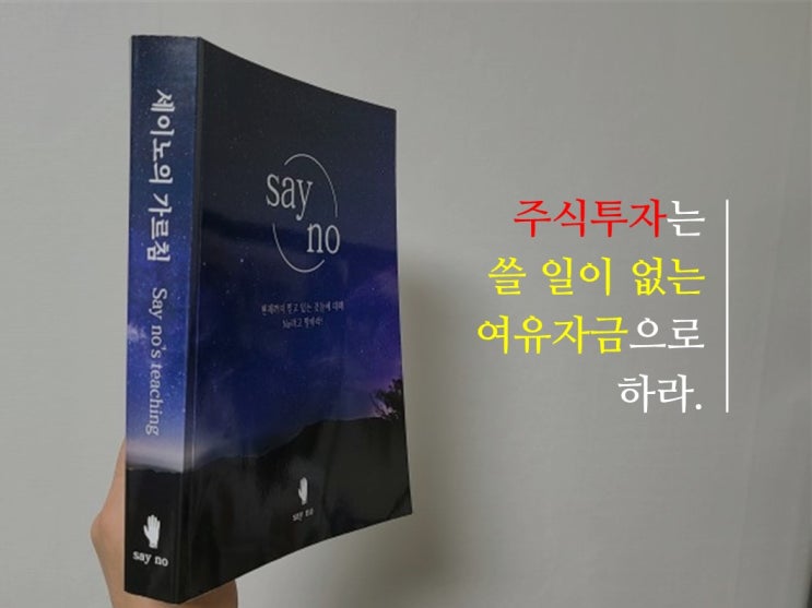 [세이노의 가르침] 주식투자는 쓸 일이 없는 여유자금으로 하라