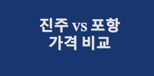  진주 VS 포항 가격 비교