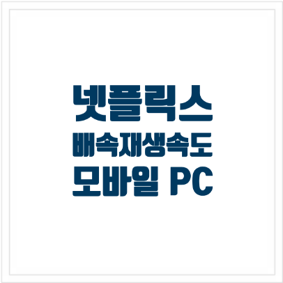 넷플릭스 배송 재생 속도: 한국인 필수 옵션