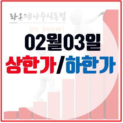  상한가(2월3일), 에스디바이오센서/일동제약/SM C&C/SM Life Design/경남제약/이즈미디어
