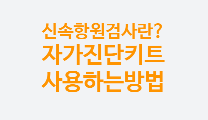 신속항원검사란? 검사비용 무료? 정확도 (래피젠 자가진단키트 사용법)