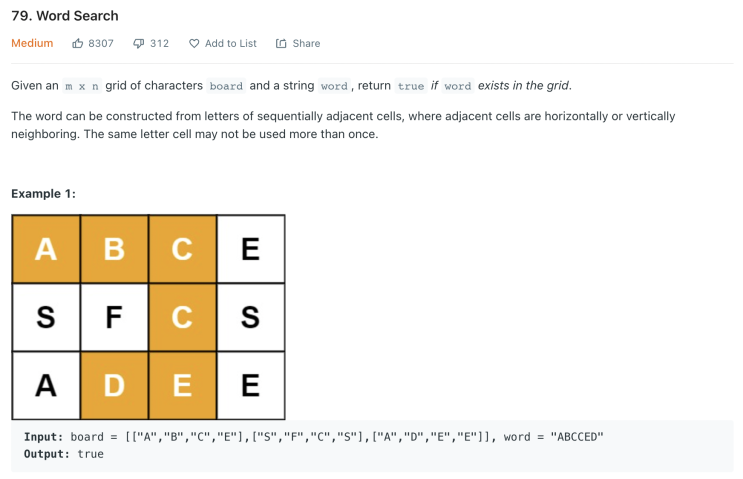  [LeetCode] 79. Word Search (JavaScript)