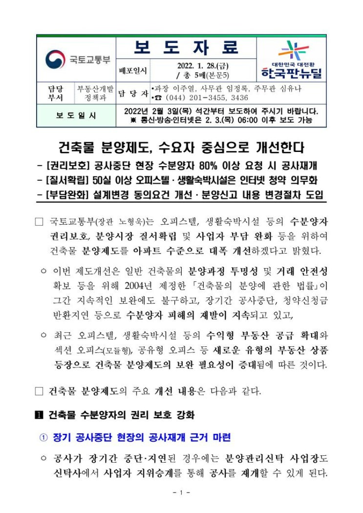 분양제도 개편!