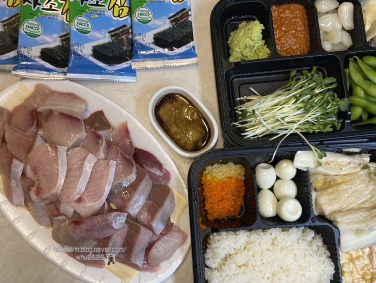  홍대 바다회사랑 2호점 대방어회 포장 후기 - 예약 전화 X