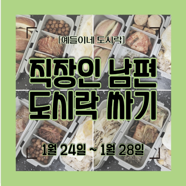  남편 도시락 싸기 겨울 도시락 반찬 (1월 24일~1월 28일)