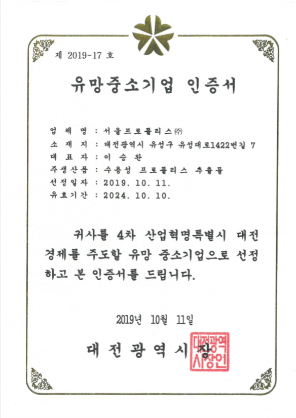  유망중소기업 지정