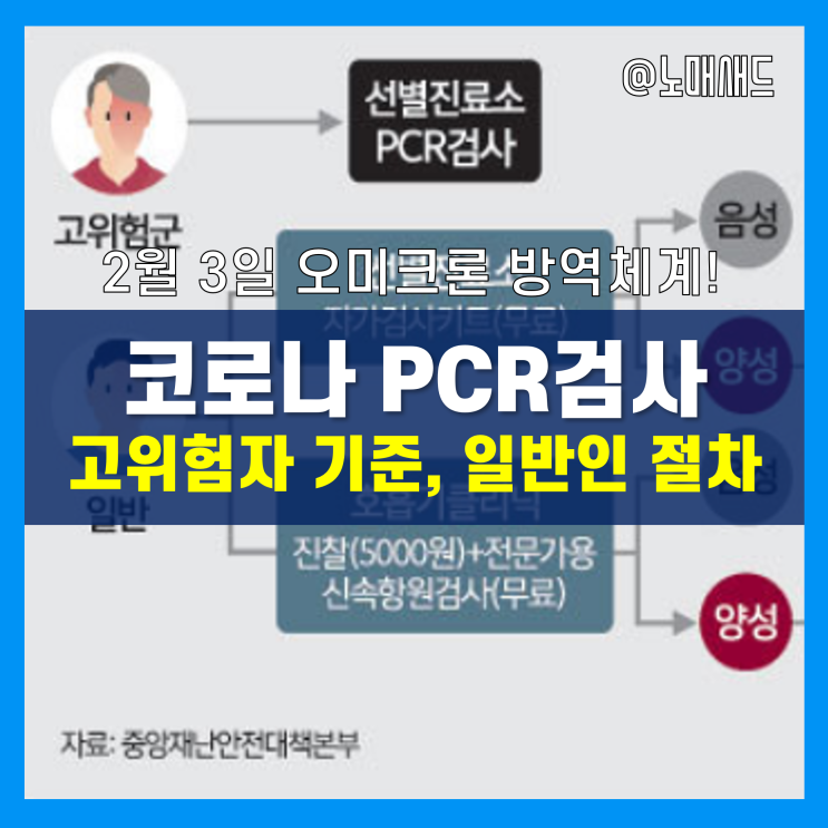 코로나 PCR 검사 고위험군 기준, 일반인 자가진단키트 사용법, 병의원 신속항원검사 이용 등 정리 (2월 3일 적용)