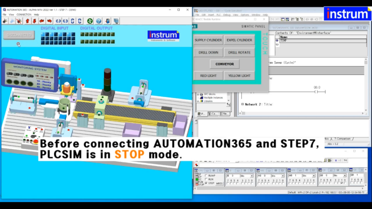  지멘스 STEP 7, WINCC HMI로 AUTOMATION365 시뮬레이션 제어하기