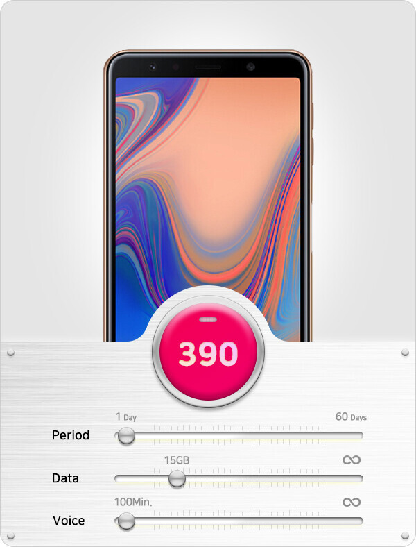  [갤럭시폰+유심렌탈] 갤럭시 A7 + 데이터 390