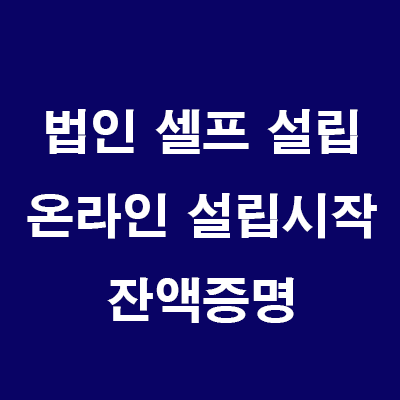  부동산 법인 설립: 4) 온라인 법인설립시스템 설립시작: 잔액증명