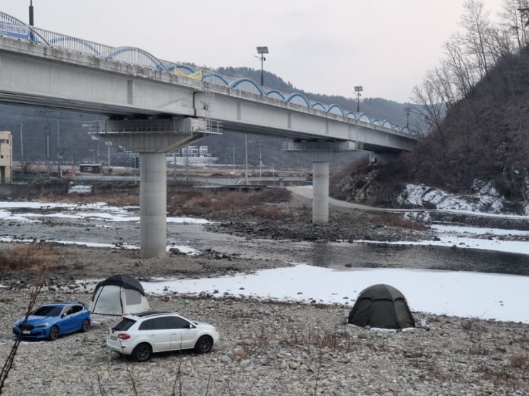 설날에 캠핑과 떡국