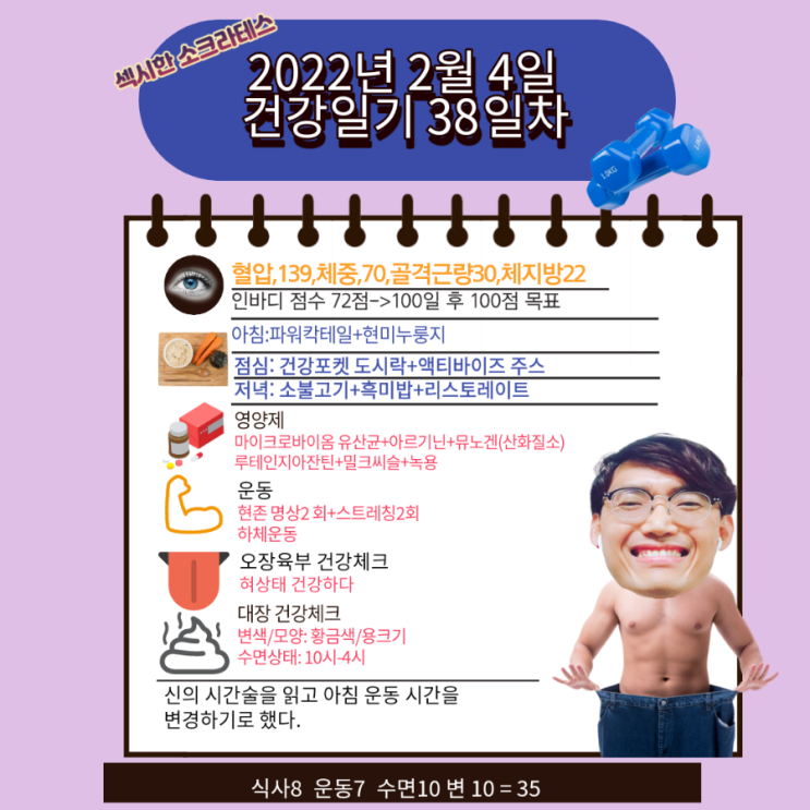  2022년 2월 4일 섹시한 소크라테스 건강일기