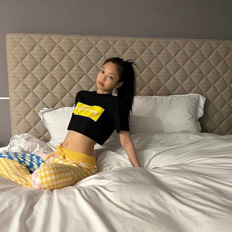  제니 에이스침대 모델명,알렉산더왕 크롭 반팔티,위글위글 수면잠옷,맥켄지차일드, jennie, alexander wang,wigglewiggle,mackenzie childs