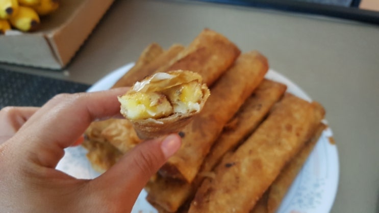  사이판 과일 바나나 구이, 바나나 만두(룸삐아) 그 맛은!??!