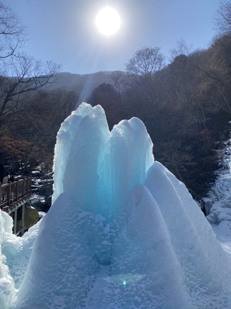 경기도 가평, 어비계곡, 어비공원의 빙벽