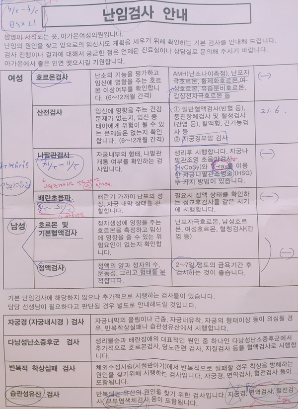 임신준비1. 난임검사를 받다