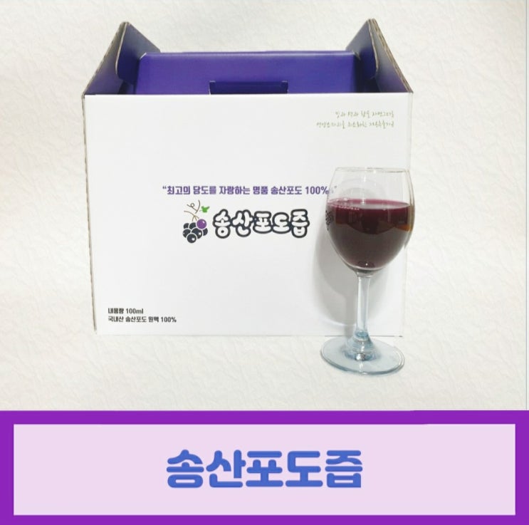  송산포도즙 포도 통째로 넣었어요.