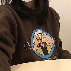 와일드동키 그래픽 맨투맨 (WILD DONKEY_브라운 뽀빠이)