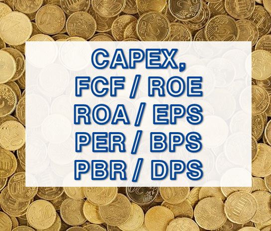 [투자용어] 재무제표 기본 (CAPEX, FCF, ROE, ROA, EPS, PER, BPS, PBR, DPS)