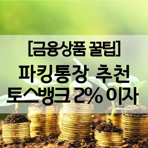 파키통장 금리 높은 곳 추천 - 토스뱅크 2% 이자 (1억원까지)