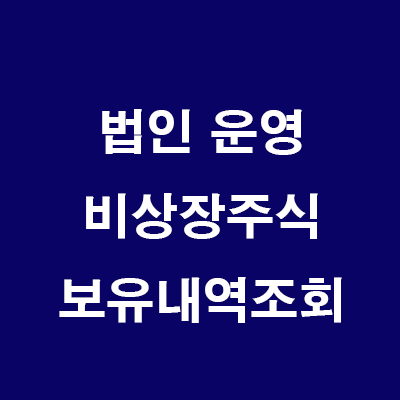  부동산 법인 운영: 홈택스 비상장주식 보유내역 조회
