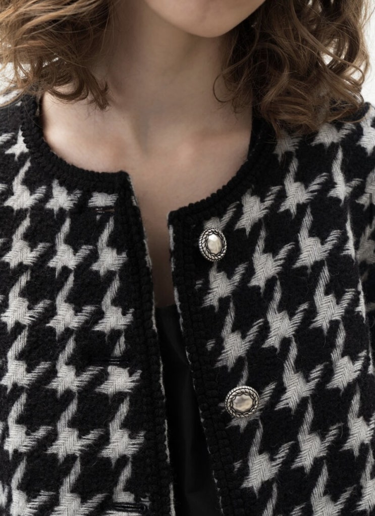  아바몰리 트위드 자켓 COLLARLESS TWEED JK