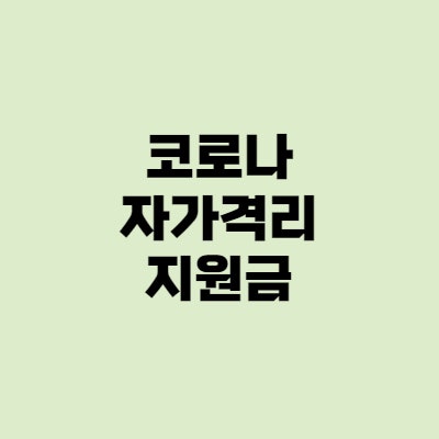 코로나 자가격리 지원금 - 신청 방법, 금액 (양식포함)