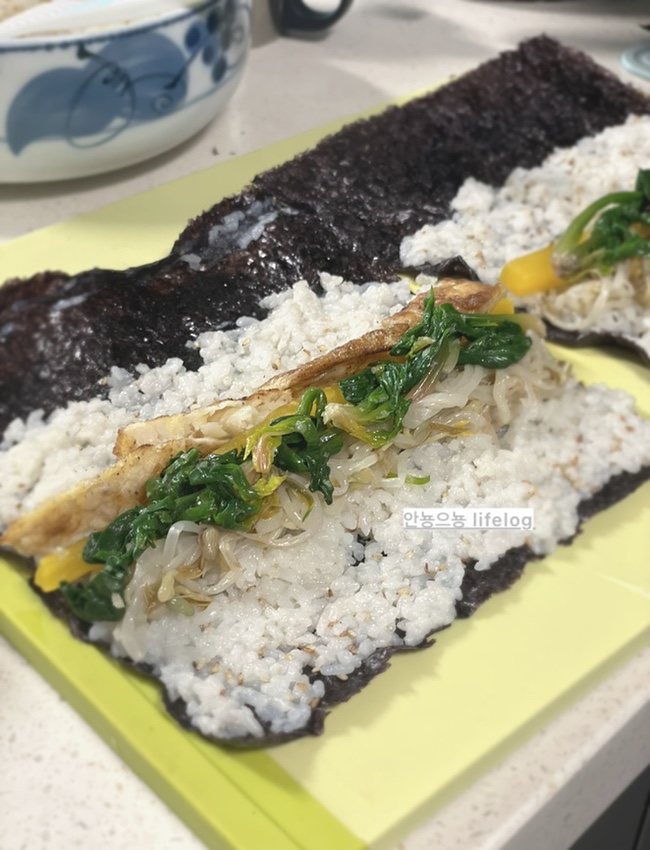  [살림팁] 설명절 남은 음식으로 초간단 김밥 만들기(feat. 나물, 전)