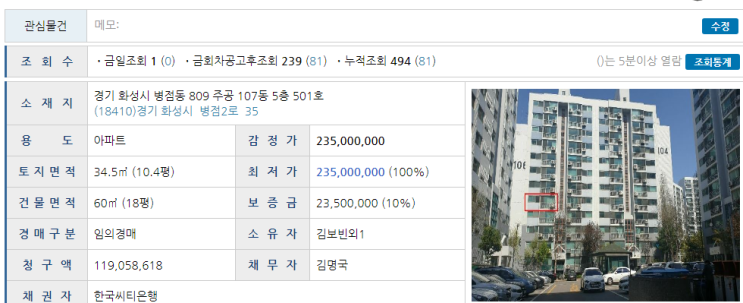  오케이리더스경매학원생의 병점 아파트 낙찰과 차순위매수에 대하여
