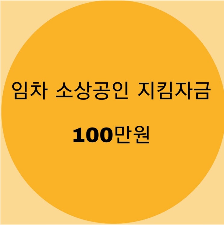 임차 소상공인 지킴자금 100만원(서울시)