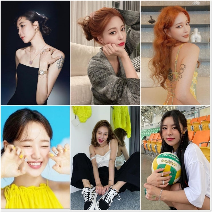 여자연예인 타투 ( 현아 한예슬 공효진 휘인 최유정 예리 수진 ) 보기 여자연예인 타투 ( 현아 한예슬 공효진 휘인 최유정 예리 수진 ) 보기