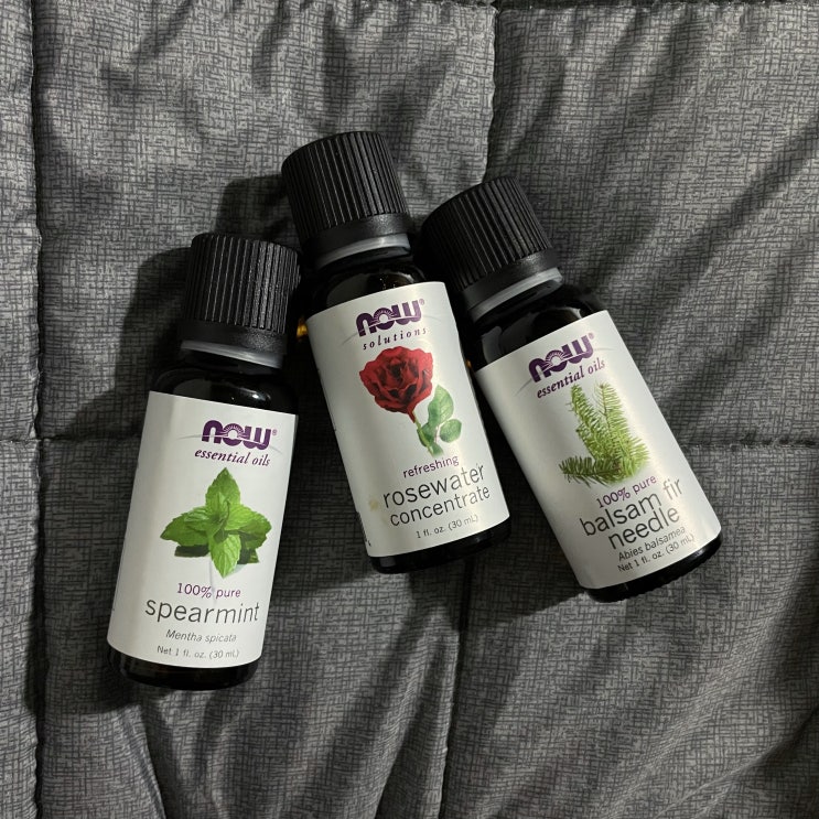 아이허브 나우 에센셜 오일 추천 라벤더 앤 티트리, 로즈워터, 스피어민트, 편백, balsam fir needle 내돈내산 쿠팡 가격비교 팁